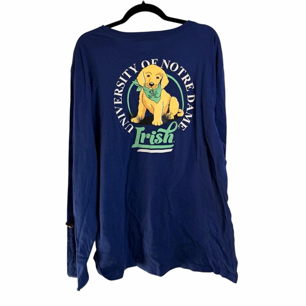 Notre Dame Graphic Dog Print Mens Long Sleeve 100% Cotton Size XL NWT Box Seat